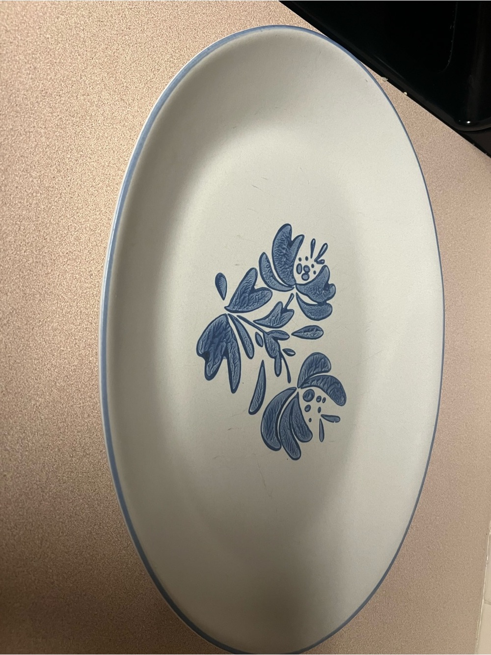 Pfaltzgraff Blue and White Oval Serving Platter